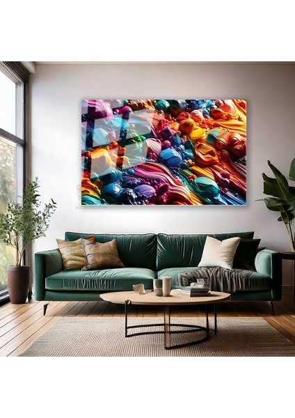 Cam Yatay Duvar Tablosu Cam Soyut Renk Sanati6 Ev Ofis Salon Modern Duvar Tablosu modelleri