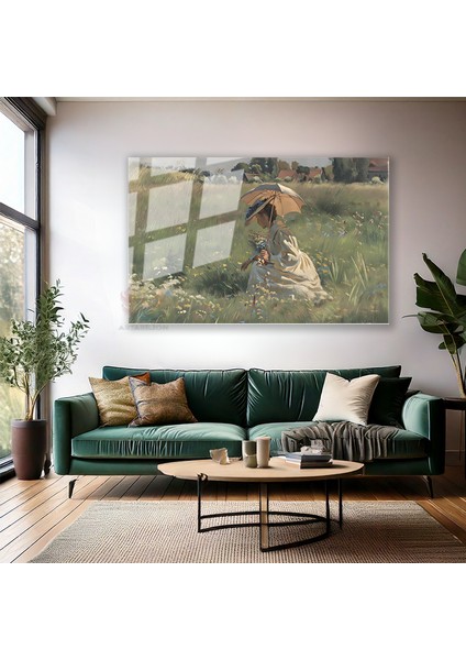 Cam Yatay Duvar Tablosu Cam Vintage Semsiyeli Kadin Ev Ofis Salon Modern Duvar Tablosu modelleri