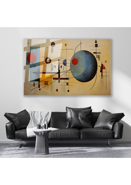 Cam Yatay Duvar Tablosu Cam Geometrik Sekiller Ev Ofis Salon Modern Duvar Tablosu