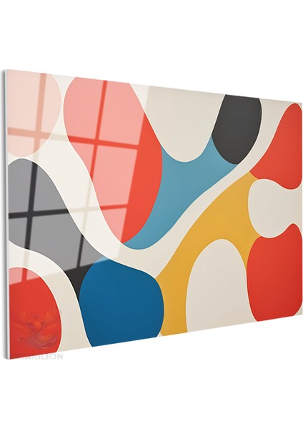 Cam Yatay Duvar Tablosu Cam Renkli Kivrimlar2 Ev Ofis Salon Modern Duvar Tablosu fiyatları