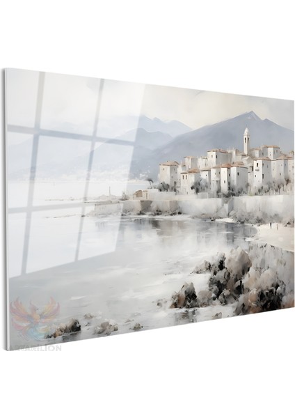 Cam Yatay Duvar Tablosu Cam Soyut Kiyi Manzarasi Ev Ofis Salon Modern Duvar Tablosu fiyatları