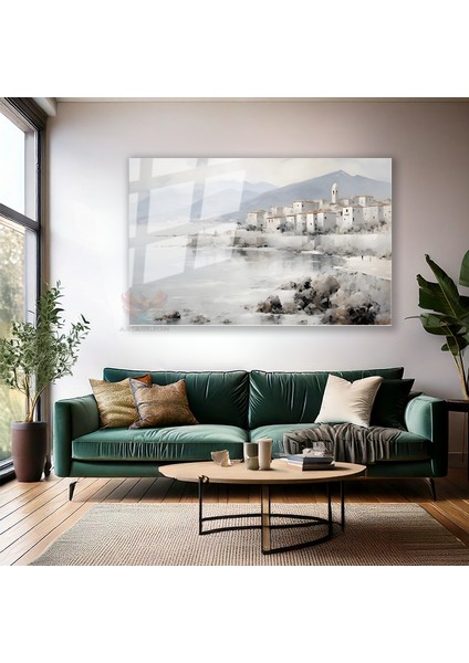 Cam Yatay Duvar Tablosu Cam Soyut Kiyi Manzarasi Ev Ofis Salon Modern Duvar Tablosu modelleri