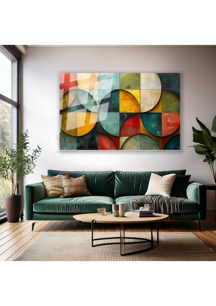 Cam Yatay Duvar Tablosu Cam Geometrik Sekiller2 Ev Ofis Salon Modern Duvar Tablosu modelleri
