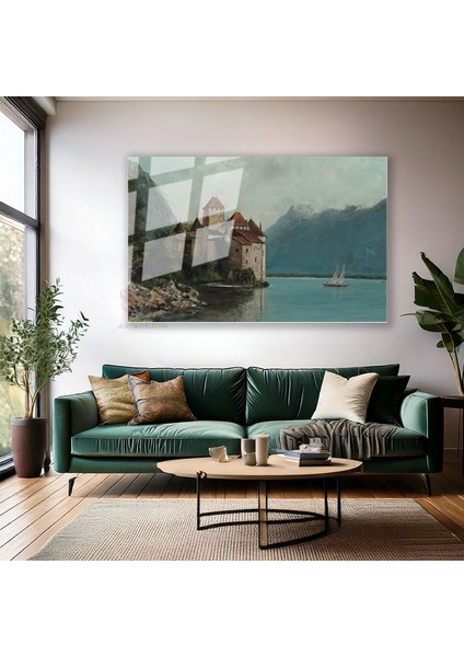 Cam Yatay Duvar Tablosu Cam Doga MANZARASI11 Ev Ofis Salon Modern Duvar Tablosu modelleri