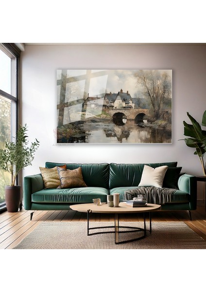 Cam Yatay Duvar Tablosu Cam Doga MANZARASI16 Ev Ofis Salon Modern Duvar Tablosu modelleri