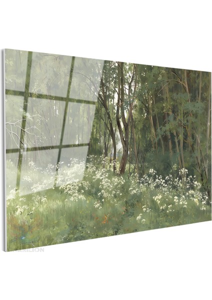 Cam Yatay Duvar Tablosu Cam Yesil Doga Manzarasi Ev Ofis Salon Modern Duvar Tablosu fiyatları