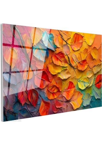 Cam Yatay Duvar Tablosu Cam Sonbahar Yapraklari6 Ev Ofis Salon Modern Duvar Tablosu fiyatları