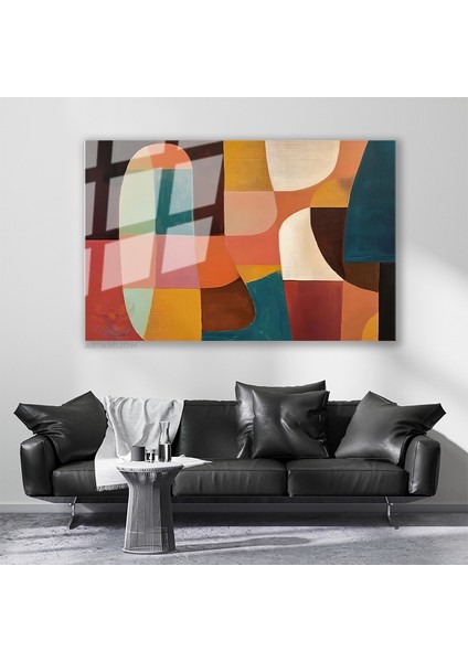 Cam Yatay Duvar Tablosu Cam Soyut Geometrik Sanat4 Ev Ofis Salon Modern Duvar Tablosu