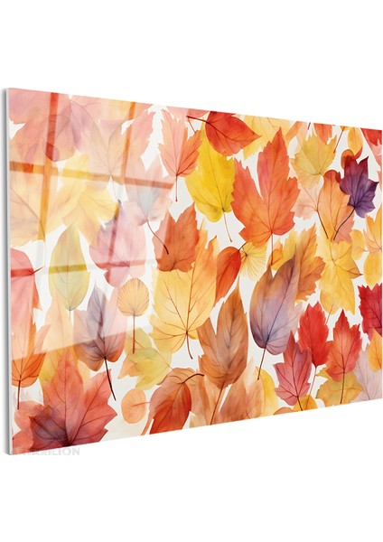 Cam Yatay Duvar Tablosu Cam Sonbahar Yapraklari Ev Ofis Salon Modern Duvar Tablosu fiyatları