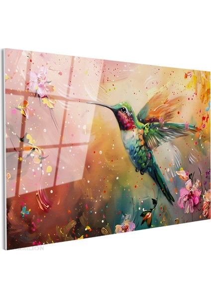 Cam Yatay Duvar Tablosu Cam Renkli Bir Kus Ev Ofis Salon Modern Duvar Tablosu fiyatları