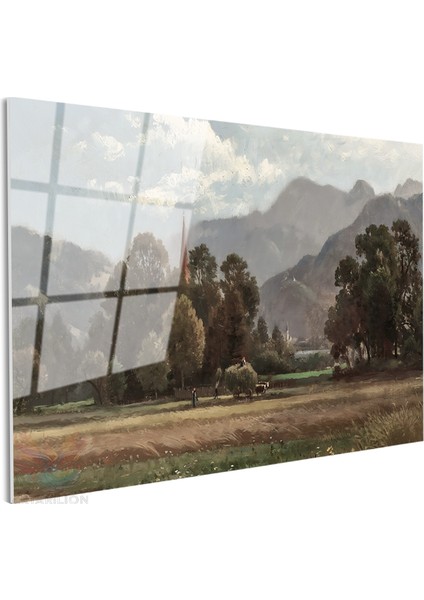 Cam Yatay Duvar Tablosu Cam Vintage Kirsal Manzarasi5 Ev Ofis Salon Modern Duvar Tablosu fiyatları