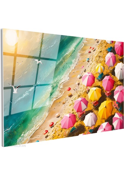 Cam Yatay Duvar Tablosu Cam Plaj Manzarasi Ev Ofis Salon Modern Duvar Tablosu fiyatları