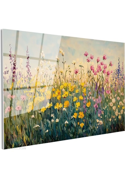 Cam Yatay Duvar Tablosu Cam Cicek BAHCESI22 Ev Ofis Salon Modern Duvar Tablosu fiyatları