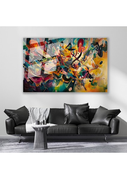 Cam Yatay Duvar Tablosu Cam Renk Soleni2 Ev Ofis Salon Modern Duvar Tablosu