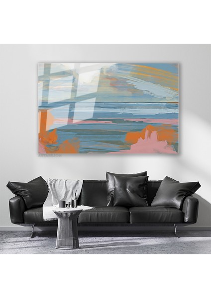 Cam Yatay Duvar Tablosu Cam Soyut Sanat5 Ev Ofis Salon Modern Duvar Tablosu