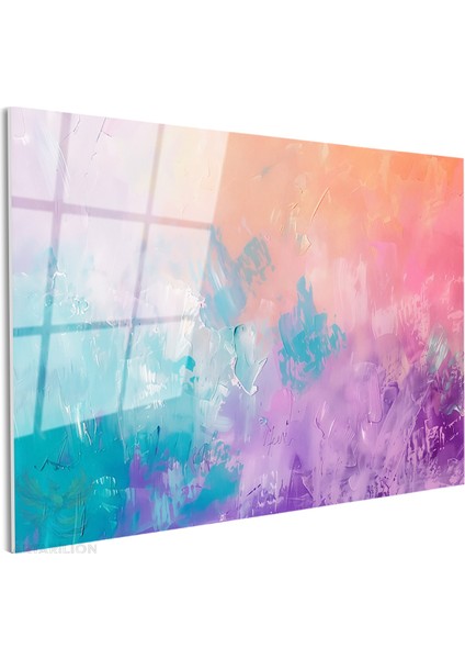 Cam Yatay Duvar Tablosu Cam Pastel Firca Darbeleri3 Ev Ofis Salon Modern Duvar Tablosu fiyatları