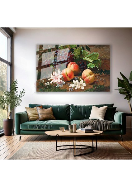 Cam Yatay Duvar Tablosu Cam Naturmort Meyveler Ev Ofis Salon Modern Duvar Tablosu modelleri