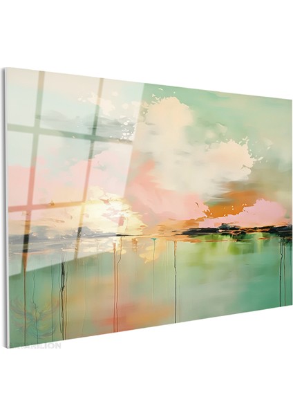 Cam Yatay Duvar Tablosu Cam Soyut Gun Batimi Ev Ofis Salon Modern Duvar Tablosu fiyatları