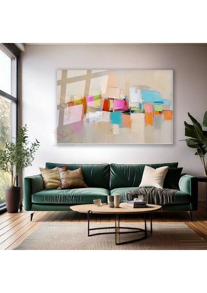 Cam Yatay Duvar Tablosu Cam Soyut Renk Sanati5 Ev Ofis Salon Modern Duvar Tablosu modelleri
