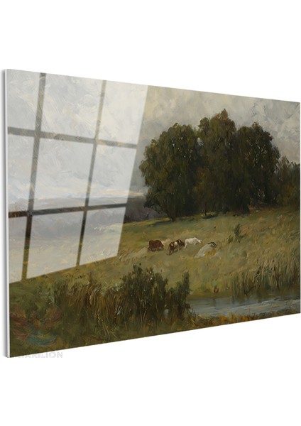 Cam Yatay Duvar Tablosu Cam Yesil Doga M Anzarasi5 Ev Ofis Salon Modern Duvar Tablosu fiyatları