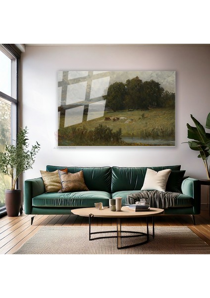Cam Yatay Duvar Tablosu Cam Yesil Doga M Anzarasi5 Ev Ofis Salon Modern Duvar Tablosu modelleri