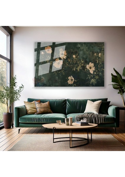 Cam Yatay Duvar Tablosu Cam Cicek BAHCESI55 Ev Ofis Salon Modern Duvar Tablosu modelleri