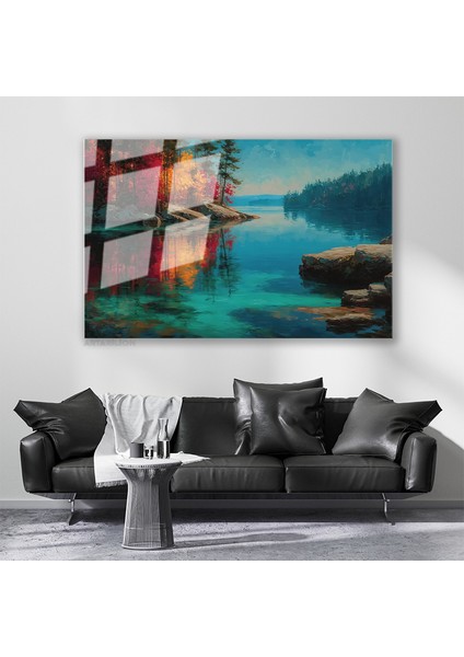 Cam Yatay Duvar Tablosu Cam Doga Manzarasi8 Ev Ofis Salon Modern Duvar Tablosu