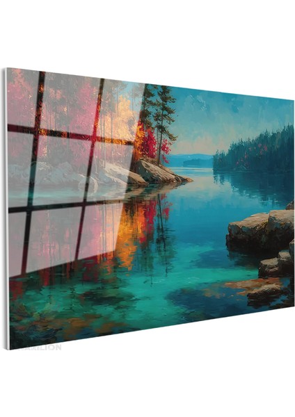 Cam Yatay Duvar Tablosu Cam Doga Manzarasi8 Ev Ofis Salon Modern Duvar Tablosu fiyatları