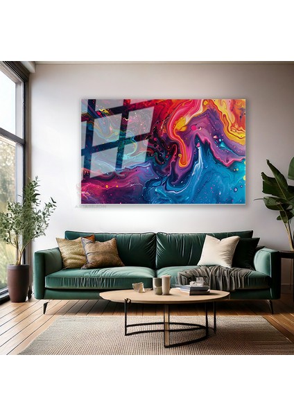 Cam Yatay Duvar Tablosu Cam Renk Soleni Ev Ofis Salon Modern Duvar Tablosu modelleri