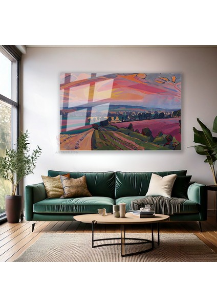 Cam Yatay Duvar Tablosu Cam Soyut Manzara4 Ev Ofis Salon Modern Duvar Tablosu modelleri