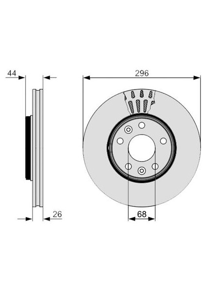Ön Fren Aynası Renault Laguna Iıı 07 15 Megane Iıı 09 15 Scenıc Iıı 09 16 Latıtude 11 Fluence 12 296X26 Havalı 5 Delik