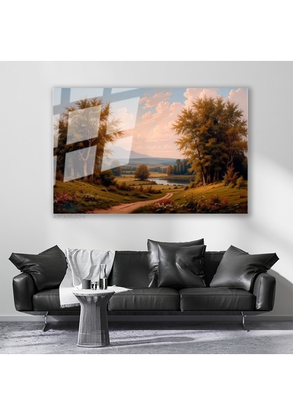 Cam Yatay Duvar Tablosu Cam Doga MANZARASI10 Ev Ofis Salon Modern Duvar Tablosu