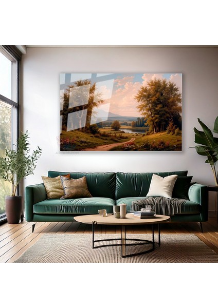 Cam Yatay Duvar Tablosu Cam Doga MANZARASI10 Ev Ofis Salon Modern Duvar Tablosu modelleri