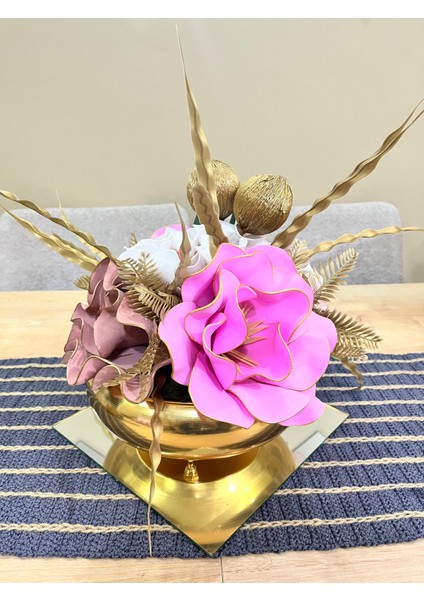 Gold Vazo Eva Aranjman Pembe fiyatları