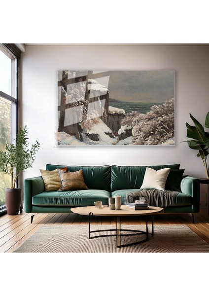 Cam Yatay Duvar Tablosu Cam Kis Manzarasi Ev Ofis Salon Modern Duvar Tablosu modelleri