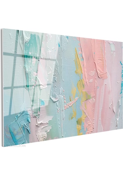 Cam Yatay Duvar Tablosu Cam Pastel Firca Darbeleri2 Ev Ofis Salon Modern Duvar Tablosu fiyatları