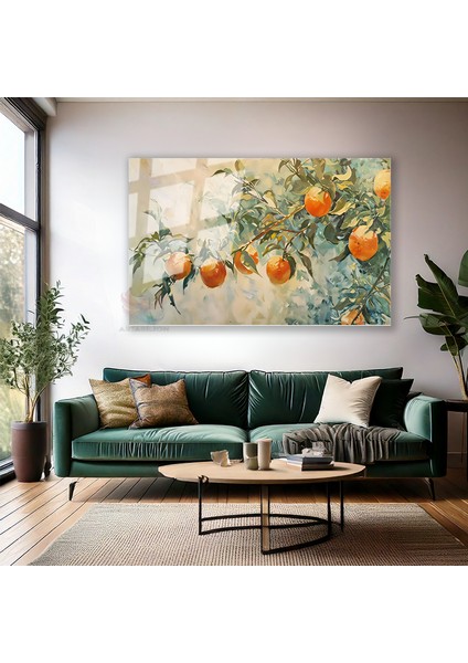 Cam Yatay Duvar Tablosu Cam Portakal Agaci Dallari Ev Ofis Salon Modern Duvar Tablosu modelleri