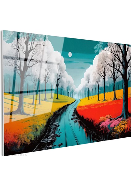 Cam Yatay Duvar Tablosu Cam Doganin Renkleri6 Ev Ofis Salon Modern Duvar Tablosu fiyatları