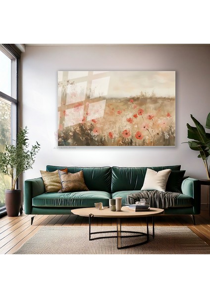 Cam Yatay Duvar Tablosu Cam Cicek BAHCESI77 Ev Ofis Salon Modern Duvar Tablosu modelleri