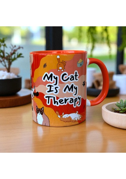 My Cat Is My Therapy Tasarım Kupa modelleri