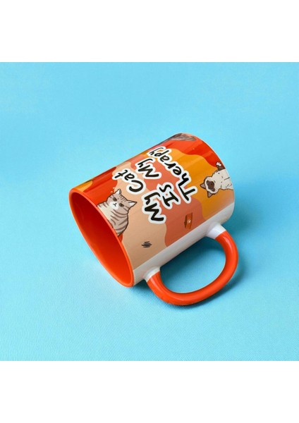 My Cat Is My Therapy Tasarım Kupa fırsatları