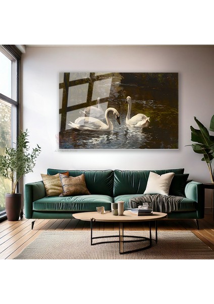 Cam Yatay Duvar Tablosu Cam Beyaz Kugular Ev Ofis Salon Modern Duvar Tablosu modelleri