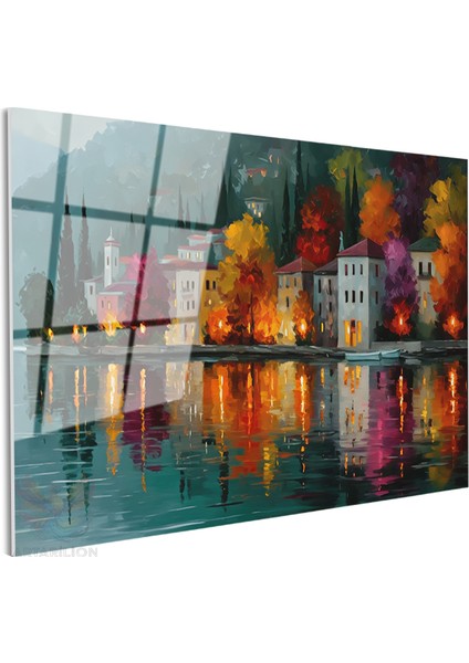 Cam Yatay Duvar Tablosu Cam Sonbahar Manzarasi4 Ev Ofis Salon Modern Duvar Tablosu fiyatları