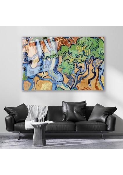 Cam Yatay Duvar Tablosu Cam Soyut Sanat Ev Ofis Salon Modern Duvar Tablosu