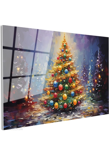 Cam Yatay Duvar Tablosu Cam Yilbasi Agaci Ev Ofis Salon Modern Duvar Tablosu fiyatları