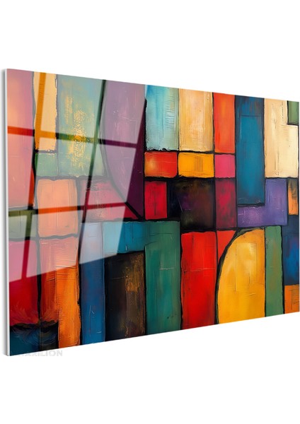 Cam Yatay Duvar Tablosu Cam Soyut Geometrik Sanat2 Ev Ofis Salon Modern Duvar Tablosu fiyatları