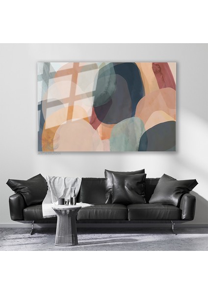 Cam Yatay Duvar Tablosu Cam Geometrik Sekiller8 Ev Ofis Salon Modern Duvar Tablosu