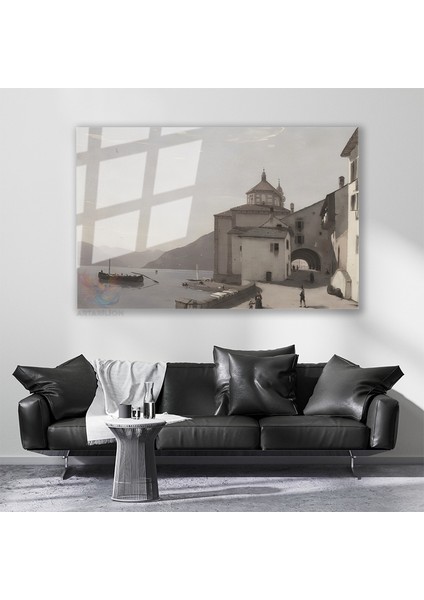Cam Yatay Duvar Tablosu Cam Vintage Sehir Manzarasi Ev Ofis Salon Modern Duvar Tablosu