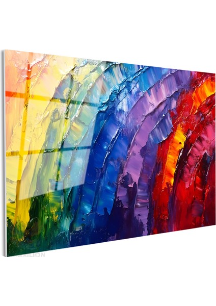 Cam Yatay Duvar Tablosu Cam Renkli Firca Darbeleri6 Ev Ofis Salon Modern Duvar Tablosu fiyatları