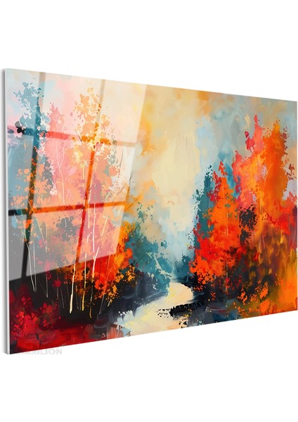 Cam Yatay Duvar Tablosu Cam Doganin Renkleri Ev Ofis Salon Modern Duvar Tablosu fiyatları